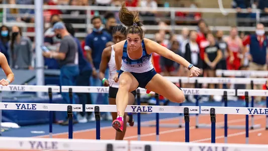 Kalli'ana Botelho runs in the 60m hurdles
