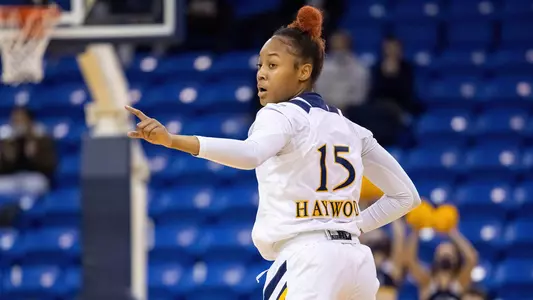 Cur'Tiera Haywood recovers on defense