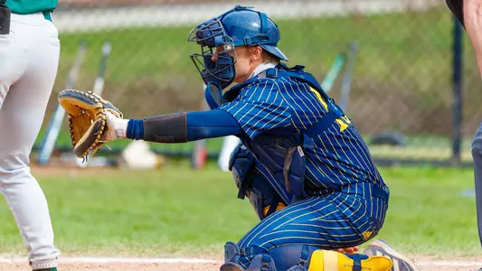 Keegan O'Connor behind the plate