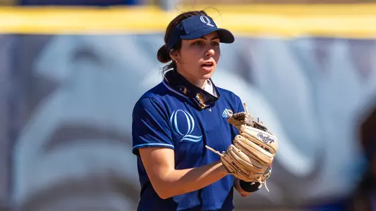 Bridget Nasir prepares for play at shortstop