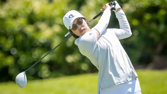 Meg Yoshida fires a shot off the fairway