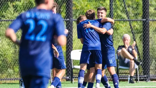 Alex Holle celebrates after scoring on 9/10/22 vs. CCSU