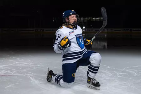 Madison Chantler celebrates at media day