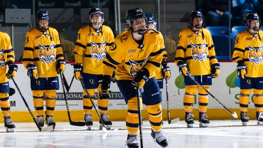 Courtney Vorster skates to the blue line for starters against Wisconsin