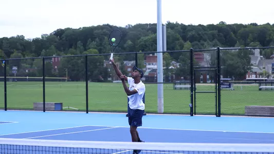 Donovan Brown hits a volley