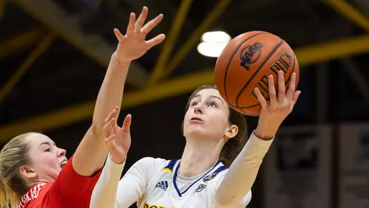 Grace LaBarge goes for a layup