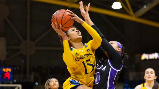 Cur'Tiera Haywood attacks the basket vs Niagara