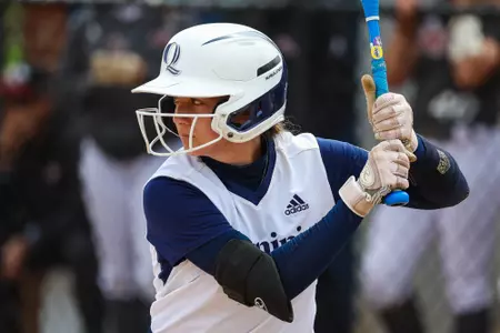 Quinnipiac softball player takes the plate against Rider