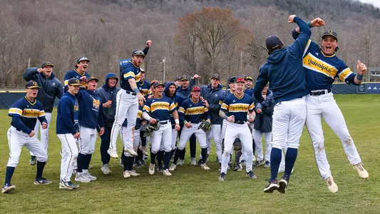 Baseball celebrates a win