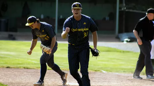 Frank Craska celebrates a save