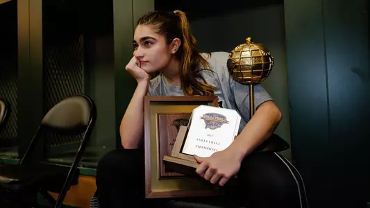 Ary Diaz after winning MAAC Championship