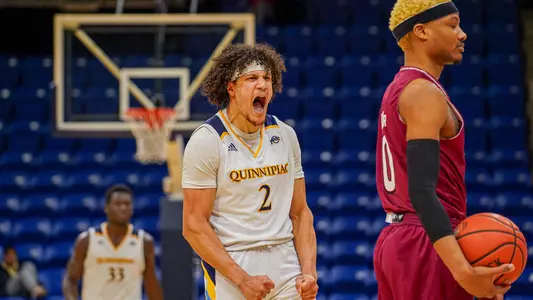 Matt Balanc Celebrates in Hamden vs. Rider (1/5/24)
