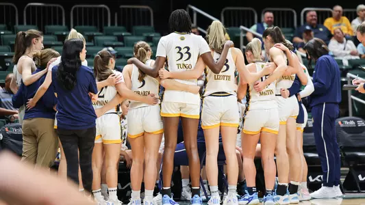 WBB Team Huddle at Miami