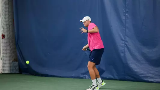 Finn Burridge hitting a forehand at NHHR (Jan. 23, 25)