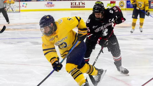 Aaron Bohlinger Skates with the Puck Against Northeastern (1/4/25 in Hamden, Conn.)