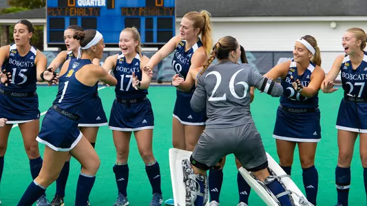 The Bobcats Go Through the Starting Lineups Against Northeastern (10/19/2025 in Hamden, Conn.)