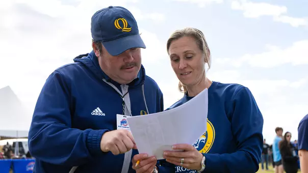 Carolyn Martin and Dave Scrivines at the 2024 MAAC Championships (11/2/2024 in Montgomery, N.Y.)