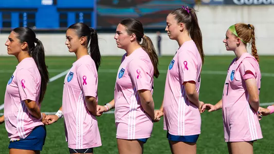 Women's Soccer Stands for National Anthem against Saint Peter's (Oct. 4, 2025 in Hamden, Conn)