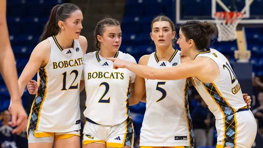Bobcats Stand Behind Free-Throw Shooter Against St. John's (Nov. 11, 2025 in Hamden, Conn.)