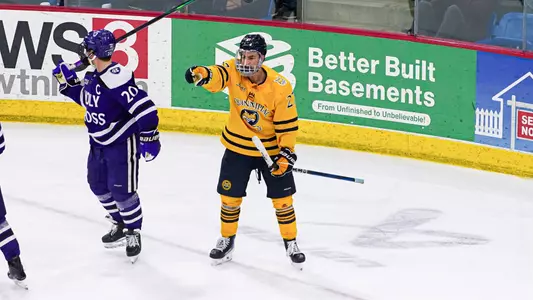 Andon Cerbone Celebrates Game-Winning Goal vs. Holy Cross (Nov. 26, 2025 in Hamden, Conn.)