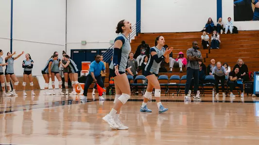 Damla Gunes Celebrates Point in Win over Saint Peter's (Nov. 7, 2025 in Hamden, Conn.)