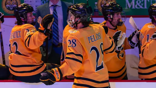 Chris Pelosi Skates Through the Line After Scoring vs. Clarkson (Nov. 21, 2025 in Hamden, Conn.)