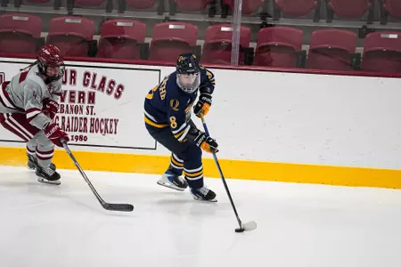Kahlen Lamarche skating with the puck vs Colgate (12.6.25 in Hamilton, NY)