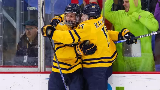 Jack Ricketts and Chris Pelosi Celebrate a Goal (Feb. 22, 2025 in Hamden, Conn.)