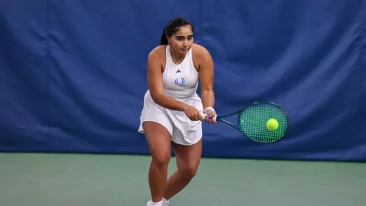 Anagha Shankar hitting a backhand at NHHR (Jan. 23, 2025)