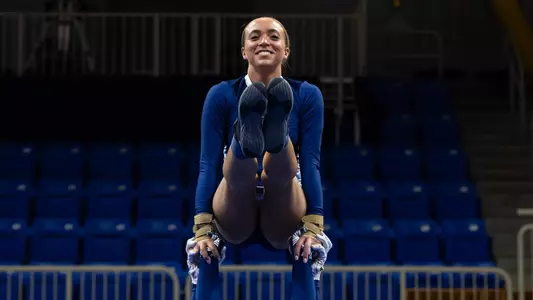 Alyssa Dillon Performs an Acro Stunt (Feb. 2, 2025 in Hamden, Conn.)