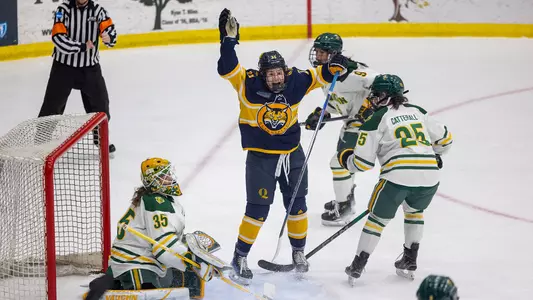 Laurence Frenette Celebrates Her Goal at Clarkson (Feb. 28, 2025 in Potsdam, N.Y.)