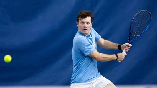 Csanad Nyaradi hits a backhand at NHHR (Feb. 29, 2024)