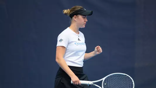 Vera Sekerina fist pumps in a match against Niagara (April 14, 2024)