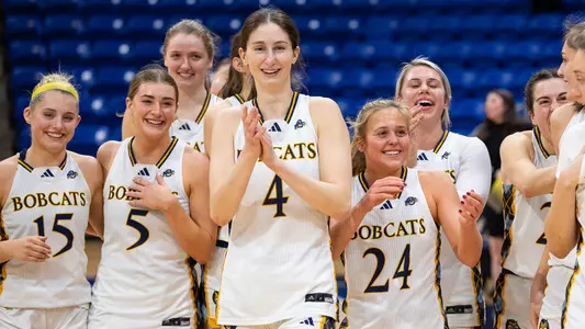 WBB Celebrates Win over Sacred Heart (Feb. 13, 2025)