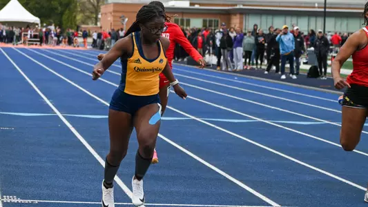 Nyasia Dailey Sprints Across the Line at the Bison Outdoor Classic (April 13, 2025 in Lewiston, Pa.)