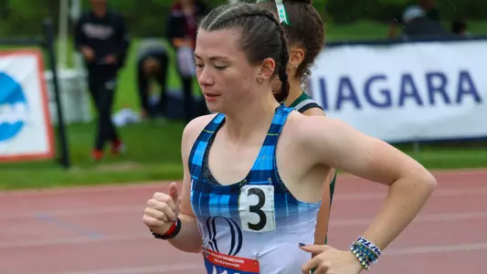 Rachel St. Germain Runs at Rainy Outdoor MAAC Championships (May 4, 2025 in Lawrenceville, N.J.)