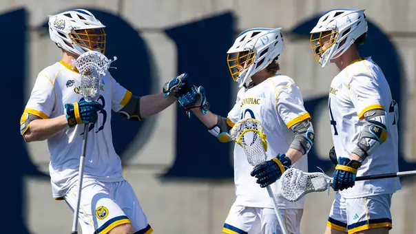 MLAX Goal Celebration vs. Merrimack (4/23/25 in Hamden, CT)
