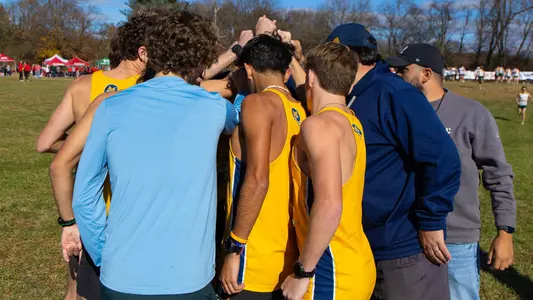 Men's Cross Country Huddles Before MAAC Championships (Nov. 1, 2024 in Montgomery, N.Y.)