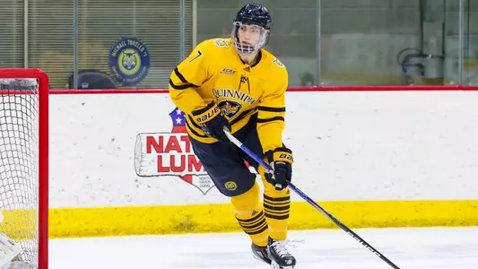 Elliott Groenewold Skates with the Puck at M&T Bank Arena (Jan. 18, 2025 in Hamden, Conn.)