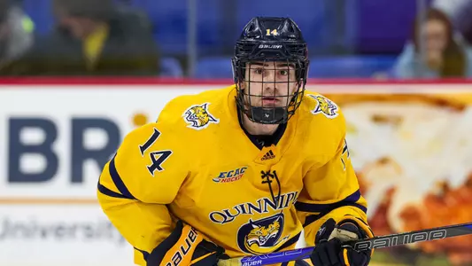 Victor Czerneckianair skates in a game against Cornell (Jan. 18, 2025)