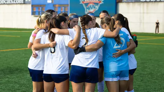 Quinnipiac Women's Soccer Pregame Huddle in MAAC Semifinals Against Canisius - Nov. 7, 2024 in Hamden, CT