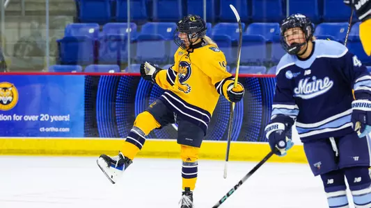 Alex Law Celebrates the Game-Winner Against Maine (9/26/2025 in Hamden, Conn.)