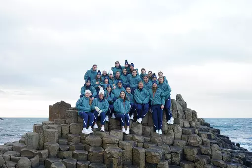 QU WIH team photo at Giant's Causeway (12.31.25 in Belfast, N. Ireland)