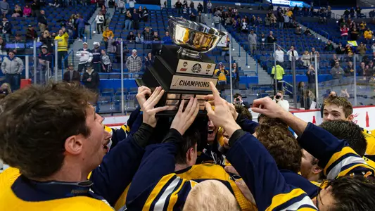 Bobcats Lift CT Ice Trophy in Hartford, Conn.