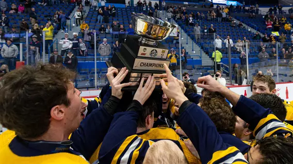 Bobcats Lift CT Ice Trophy in Hartford, Conn.