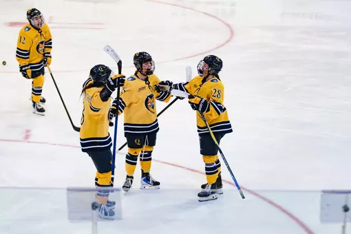 Makayla Watson celebrating first career hat trick (1.23.26 in Hamden, CT)