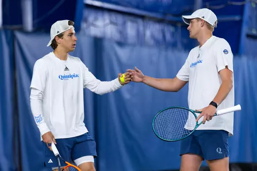 Carlos Braun Simo and Finn Burridge against Mount St. Mary's (4.12.25 in North Haven, C.T.)