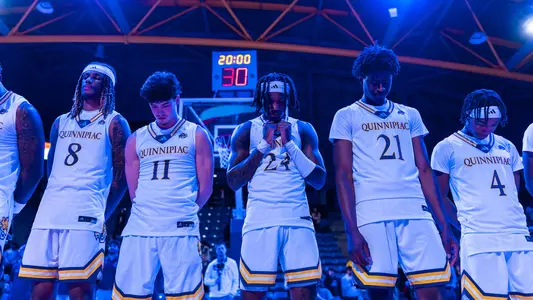 Men's Basketball Team Shot During Anthem (November 2025 in Hamden, CT)