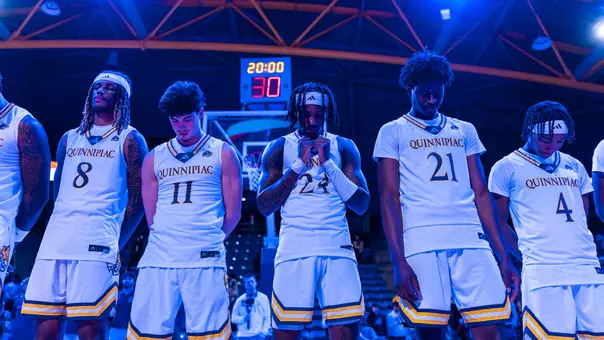 Men's Basketball Team Shot During Anthem (November 2025 in Hamden, CT)