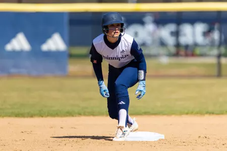 Mary Fogg on second base vs Siena (3.25.25 in Hamden, C.T.)
